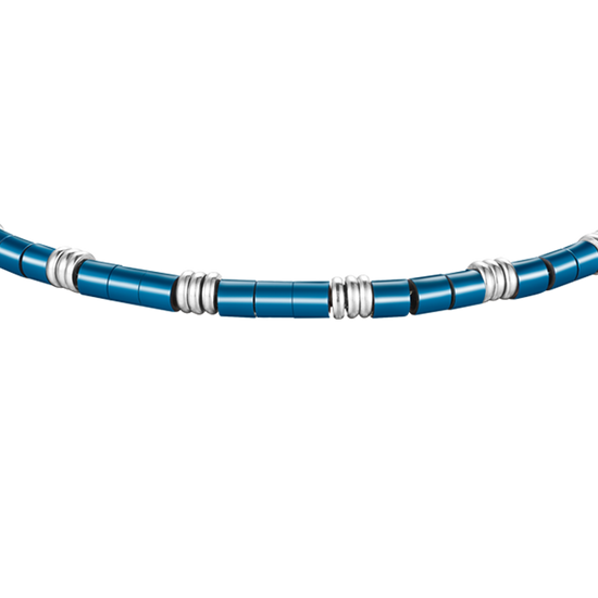 BRACCIALE UOMO IN ACCIAIO CON ELEMENTI IN ACCIAIO IP BLU