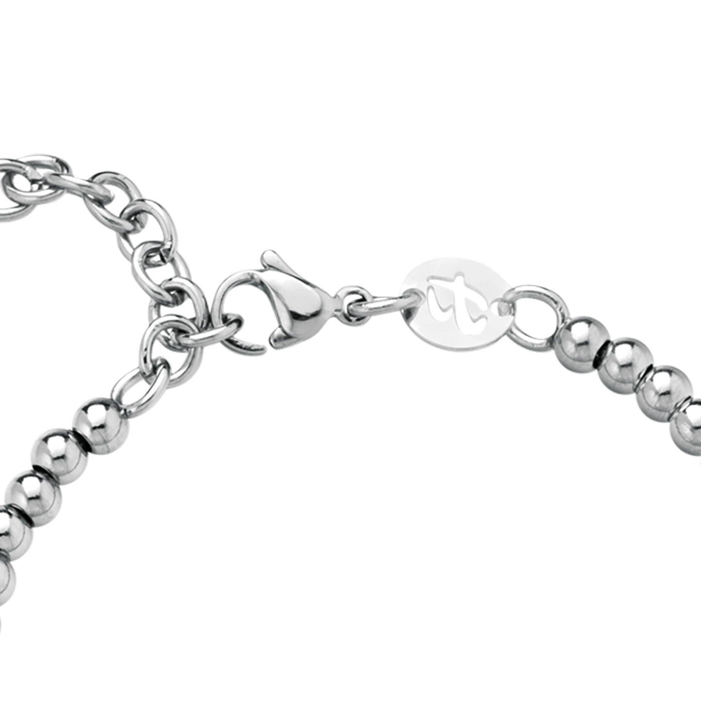 BRACELET FEMME EN ACIER GRENAILLÉ AVEC LETTRE T