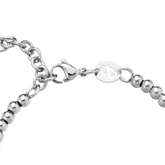 BRACELET FEMME EN ACIER GRENAILLÉ AVEC LETTRE T