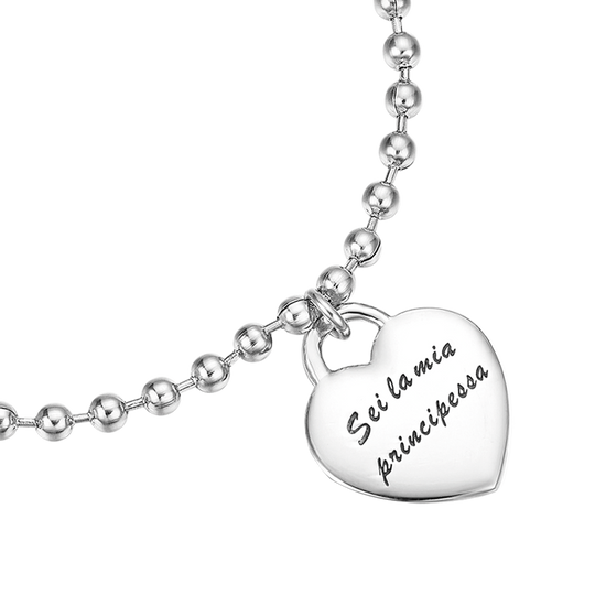 BRACELET EN ACIER AVEC PENDENTIF EN MÉTAL "YOU ARE MY PRINCESS" (TU ES MA PRINCESSE)