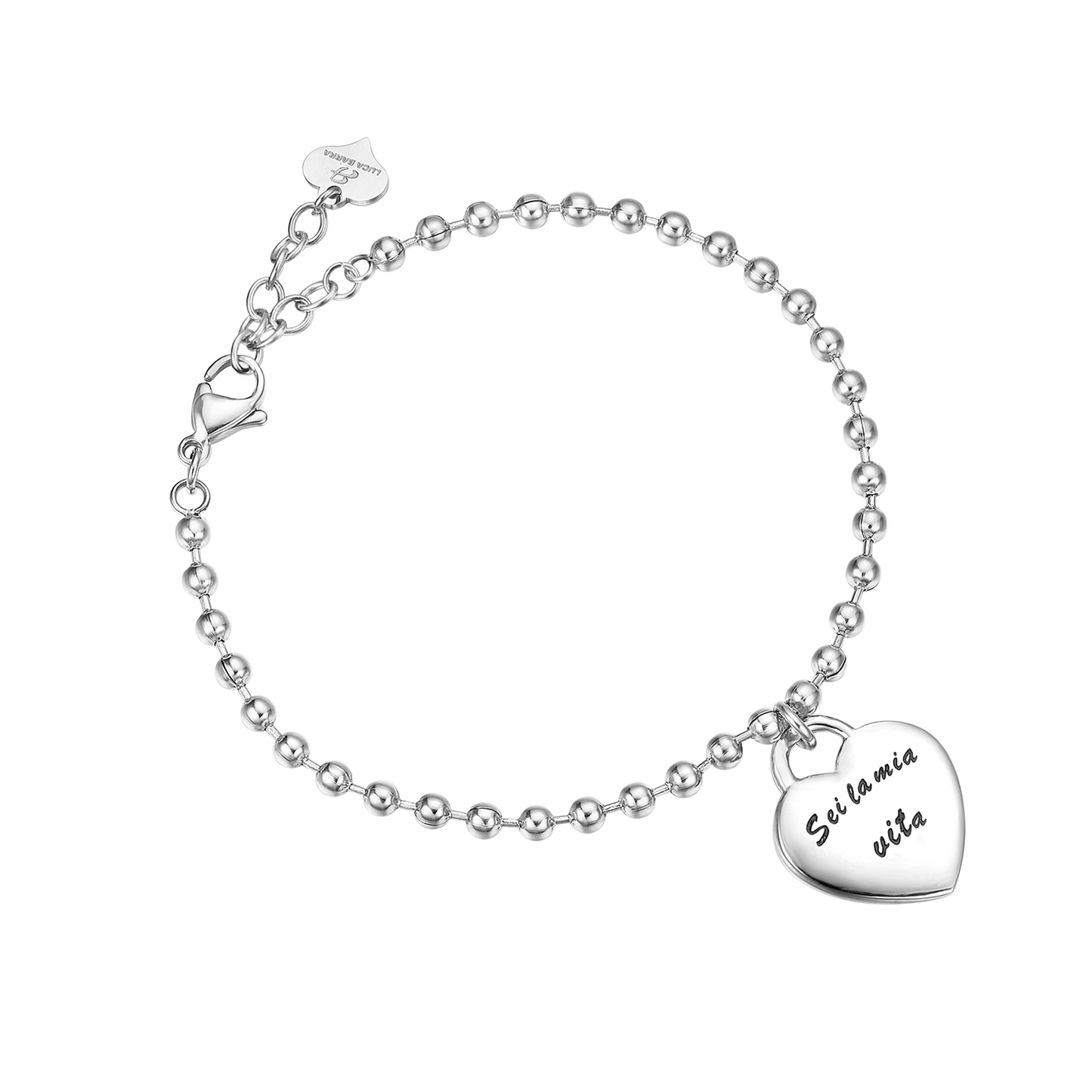 BRACELET EN ACIER AVEC PENDENTIF EN MÉTAL "YOU ARE MY LIFE" (TU ES MA VIE)