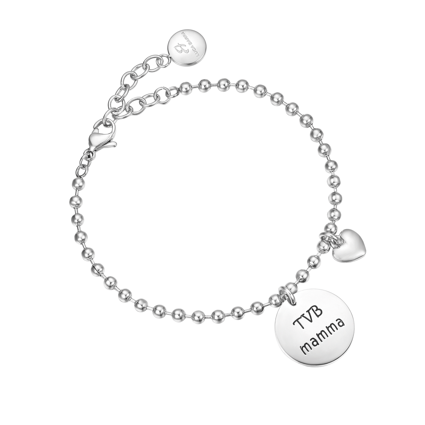 BRACELET EN ACIER AVEC PENDENTIF EN MÉTAL "TVB MUM".