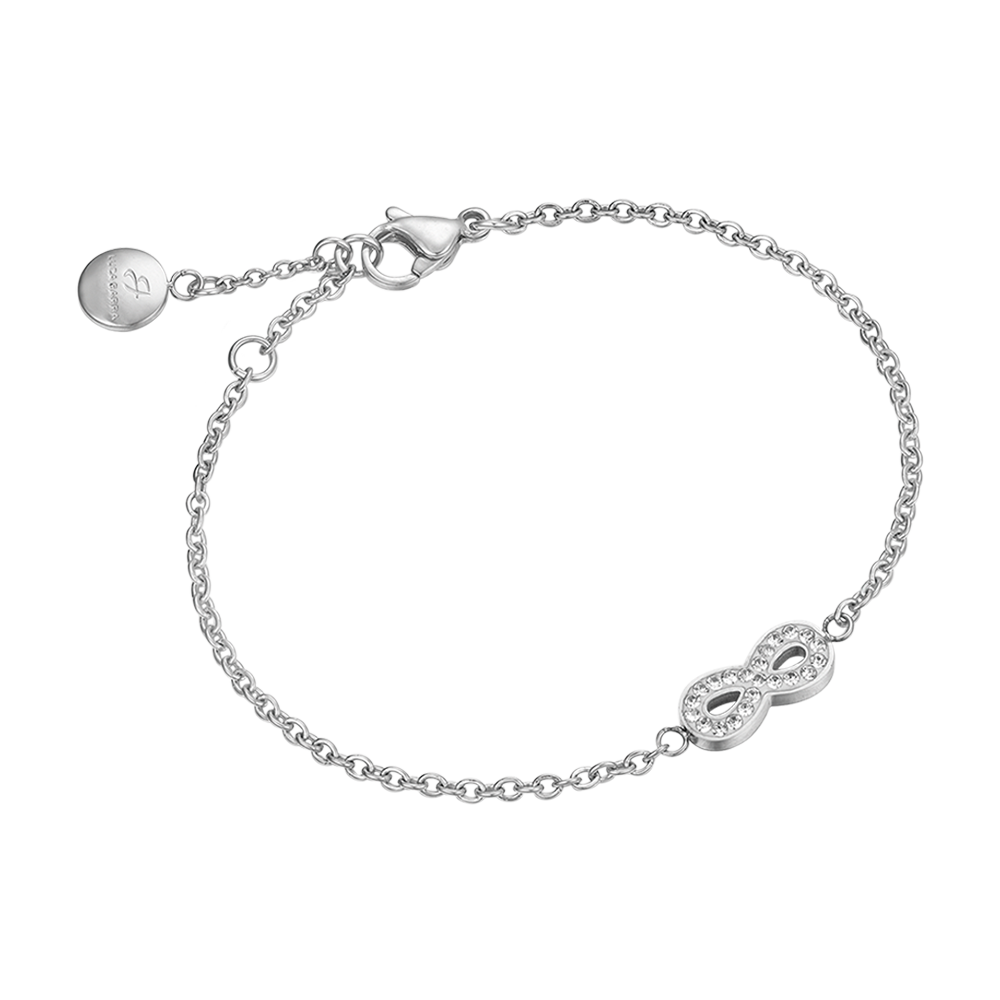 BRACELET EN ACIER POUR FEMME AVEC INFINI ET CRISTAUX