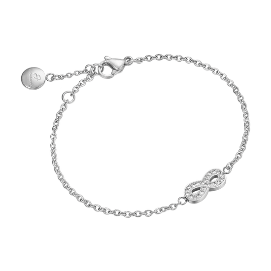 BRACELET EN ACIER POUR FEMME AVEC INFINI ET CRISTAUX