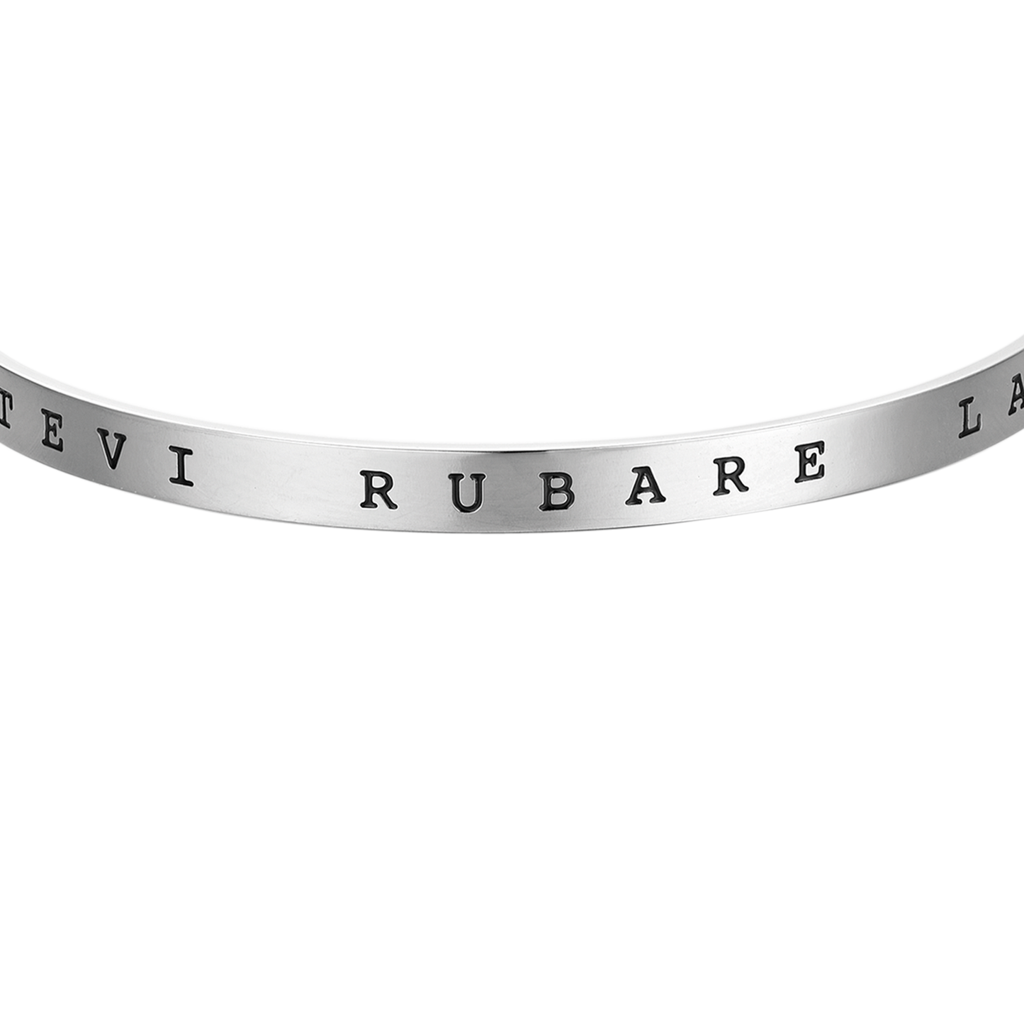 BRACELET RIGIDE EN ACIER "NE LAISSEZ PAS L'ESPOIR ÊTRE VOLÉ".