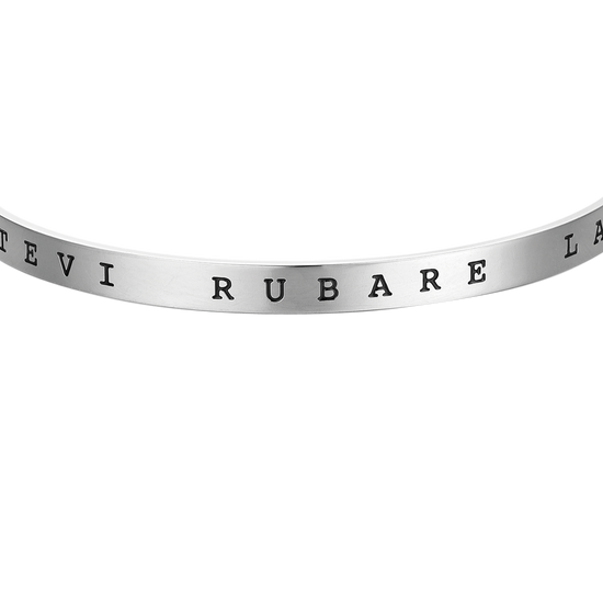 BRACELET RIGIDE EN ACIER "NE LAISSEZ PAS L'ESPOIR ÊTRE VOLÉ".