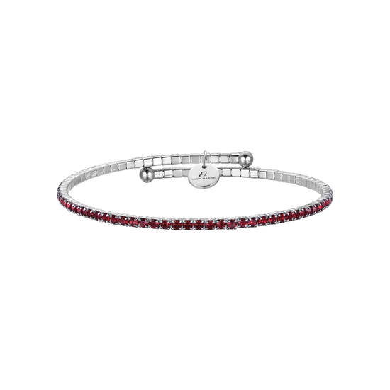 BRACELET EN MÉTAL AVEC CRISTAUX ROUGES