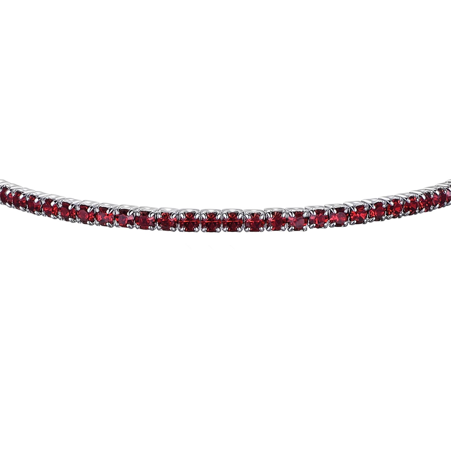 BRACELET EN MÉTAL AVEC CRISTAUX ROUGES