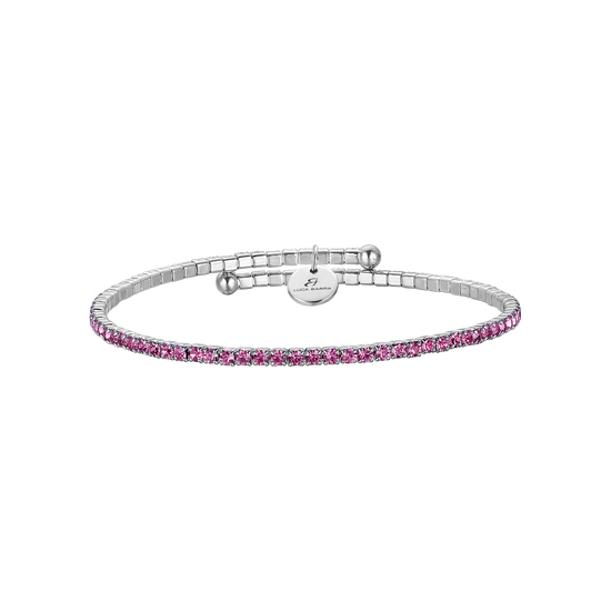 BRACELET EN MÉTAL AVEC CRISTAUX ROSE FONCÉ