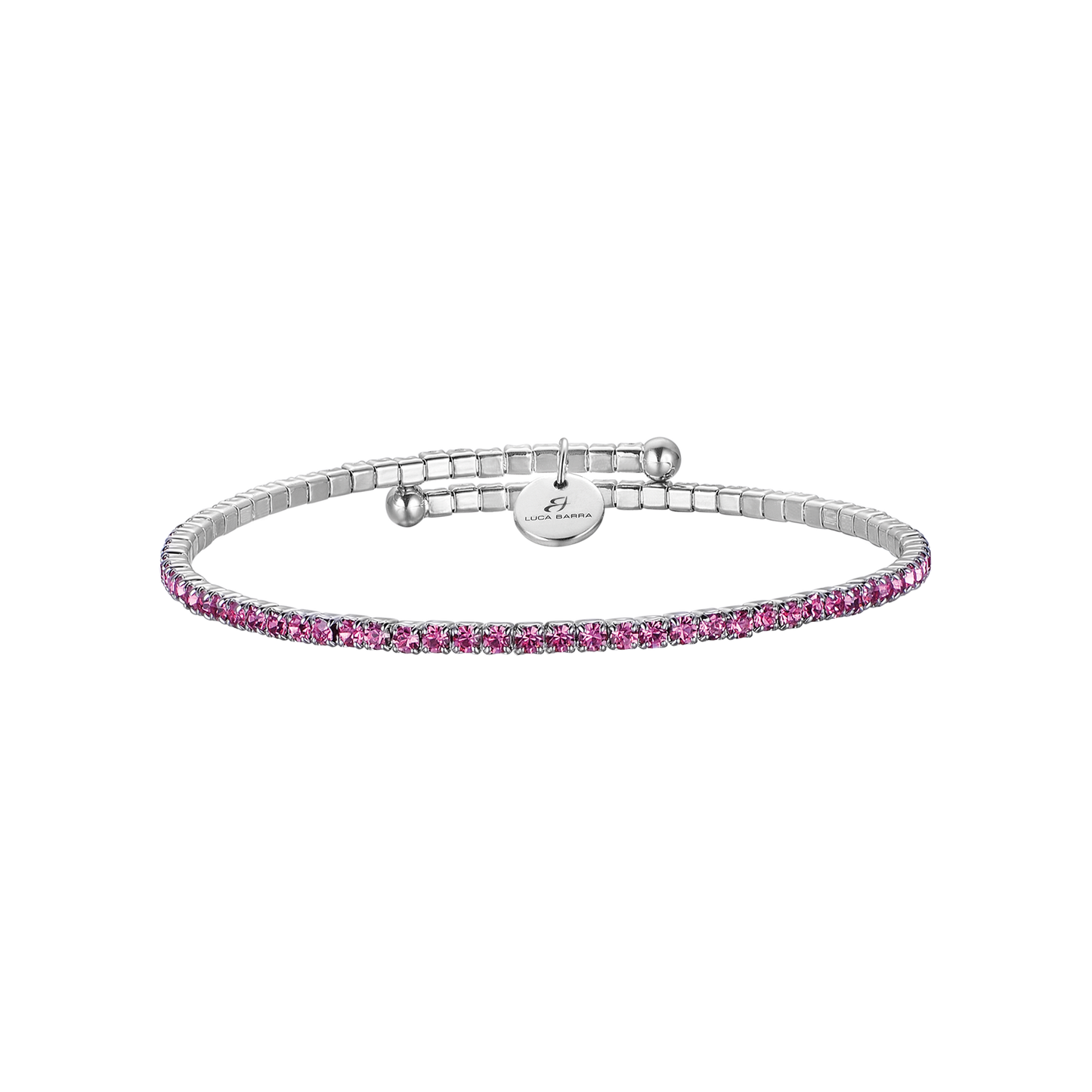 BRACELET EN MÉTAL AVEC CRISTAUX ROSE FONCÉ