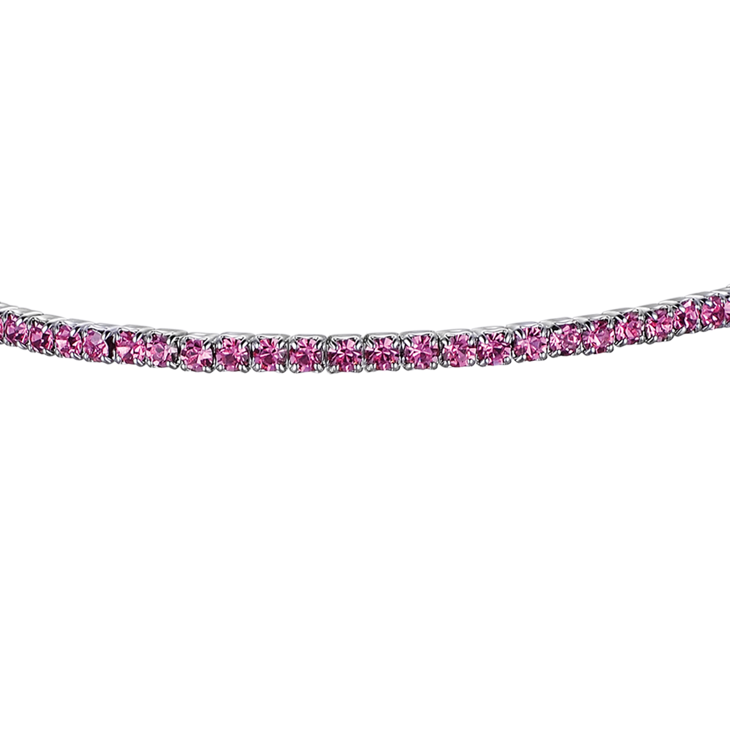 BRACELET EN MÉTAL AVEC CRISTAUX ROSE FONCÉ