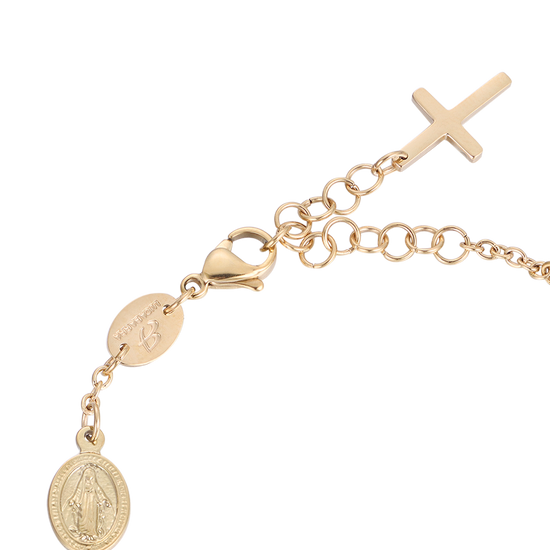 BRACELET ROSAIRE EN ACIER POUR FEMME AVEC CRISTAUX NOIRS