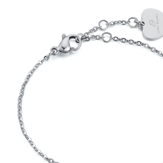 BRACELET ACIER COEUR PAILLETÉ IP ROSE