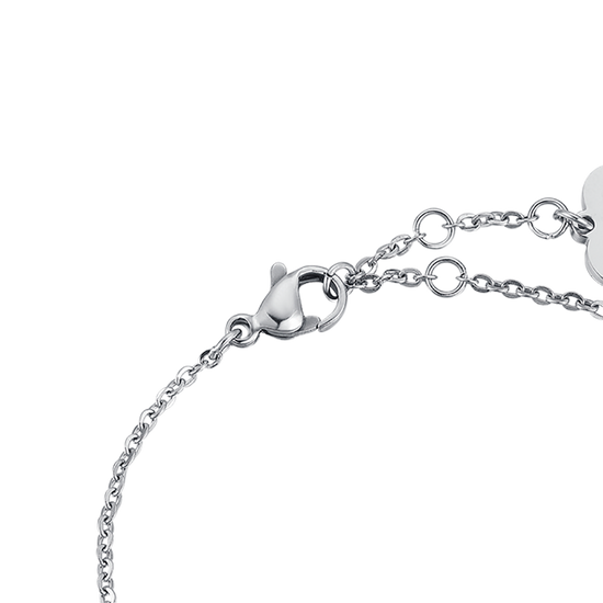 BRACELET ACIER COEUR PAILLETÉ IP ROSE