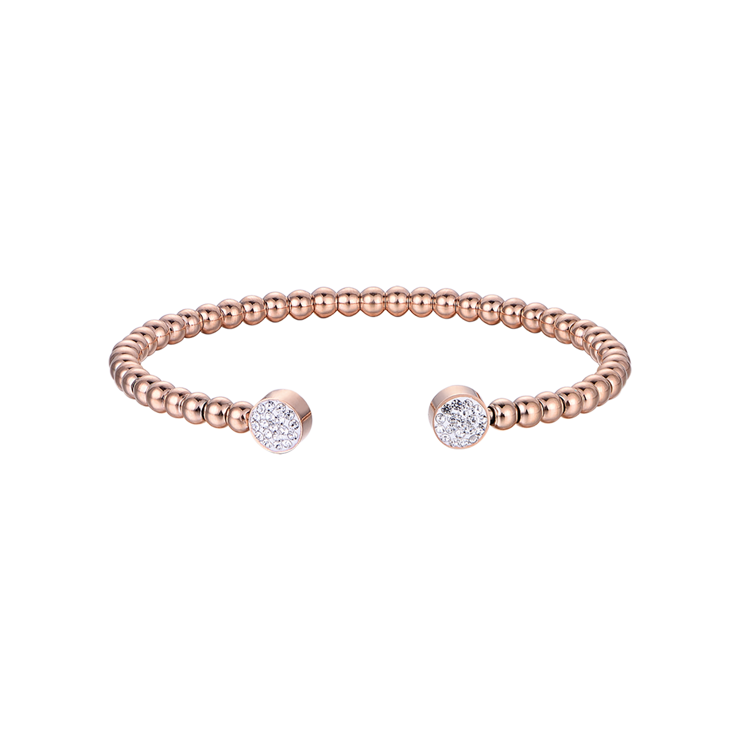 BRACELET ACIER IP ROSE AVEC CRISTAUX BLANCS