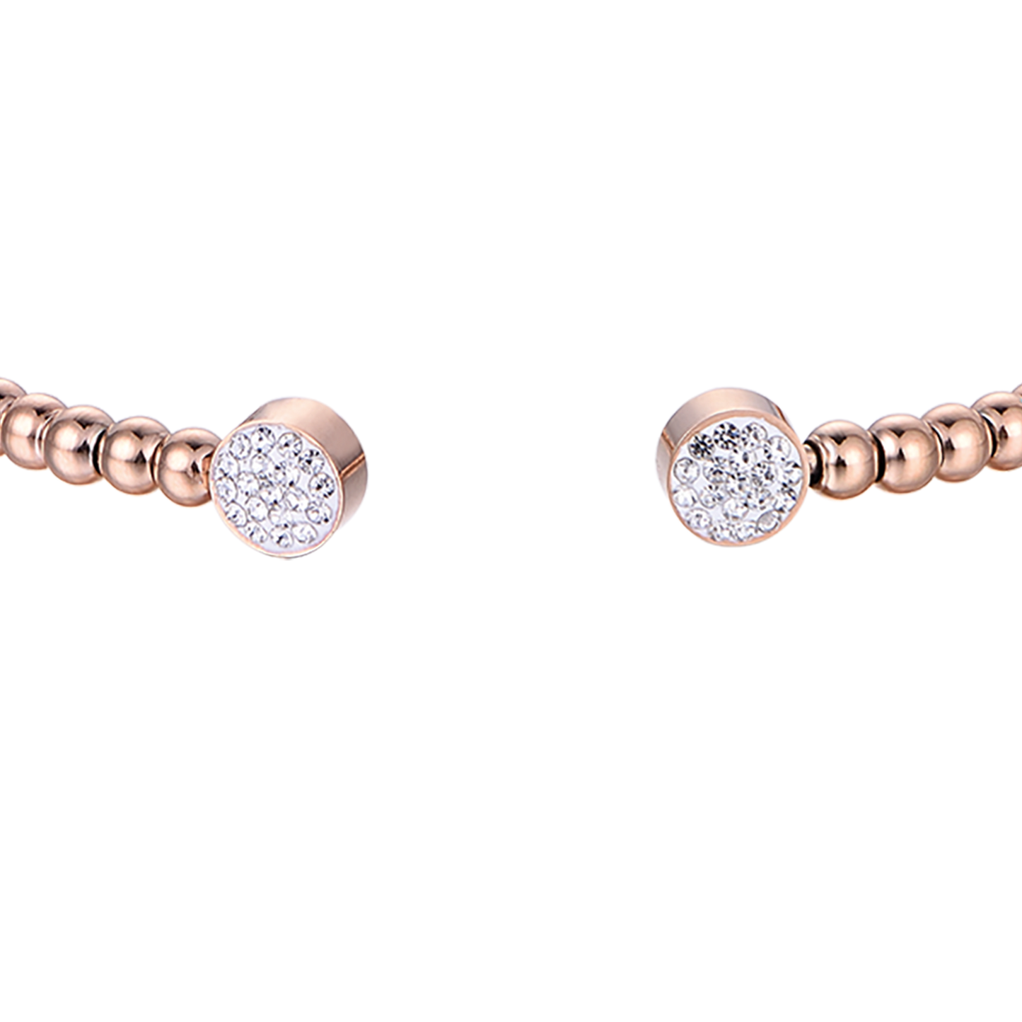 BRACELET ACIER IP ROSE AVEC CRISTAUX BLANCS