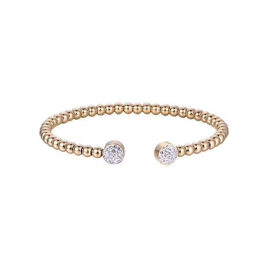 BRACELET ACIER OR IP AVEC CRISTAUX BLANCS