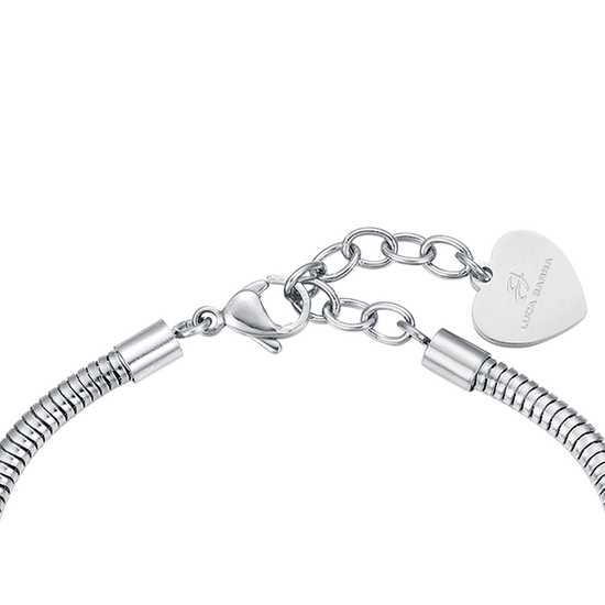 BRACELET POUR FEMME EN ACIER AVEC CŒUR ET CRISTAUX BLANCS