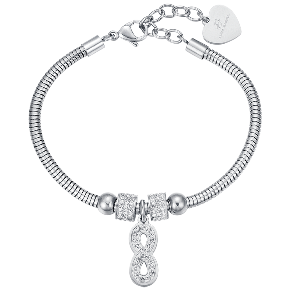 BRACELET ACIER INFINI POUR FEMME AVEC CRISTAUX BLANCS