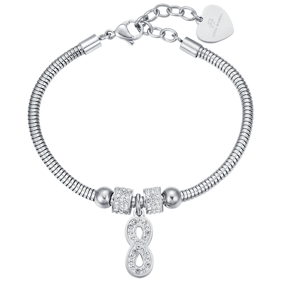 BRACELET ACIER INFINI POUR FEMME AVEC CRISTAUX BLANCS