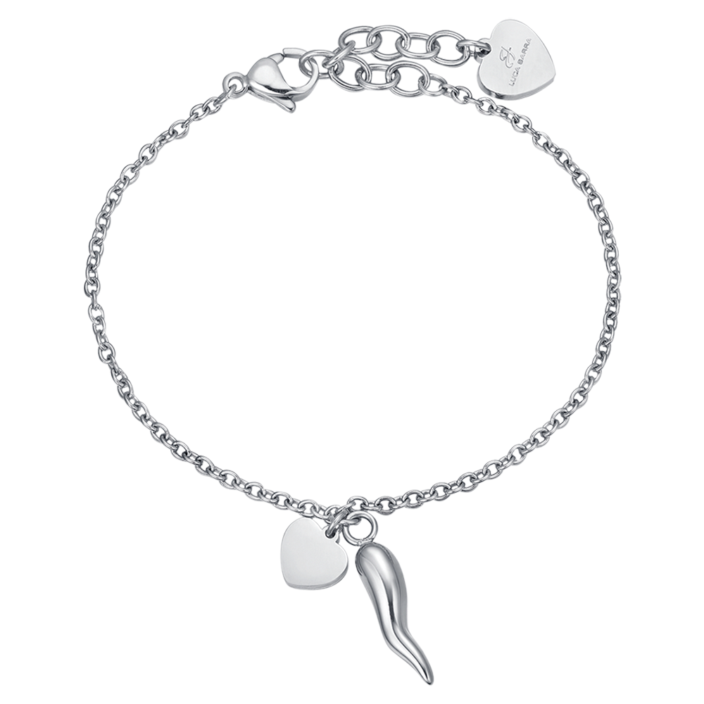 BRACELET FEMME EN ACIER AVEC CŒUR ET CORNE