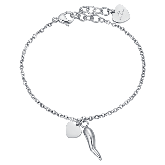 BRACELET FEMME EN ACIER AVEC CŒUR ET CORNE