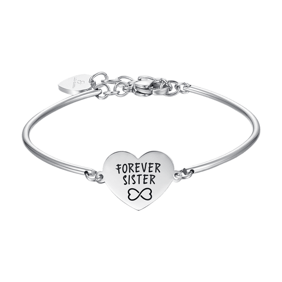 BRACELET EN ACIER POUR FEMMES AVEC INSCRIPTION "FOREVER SISTER