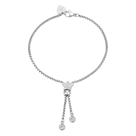 BRACELET ACIER AVEC ÉTOILE AVEC CRISTAUX BLANCS Luca Barra