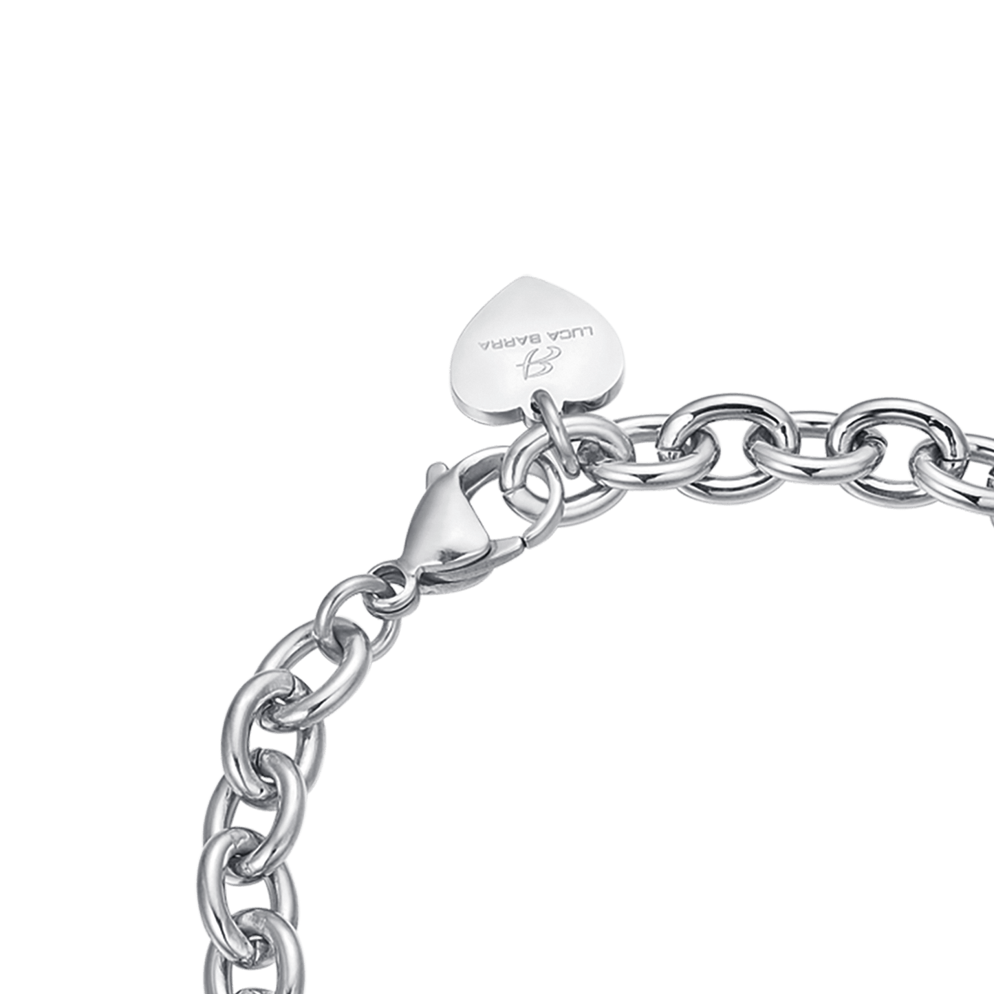 BRACELET PERSONNALISÉ POUR FEMME EN ACIER INOXYDABLE AVEC CHAÎNE À COEUR tricoté Luca Barra