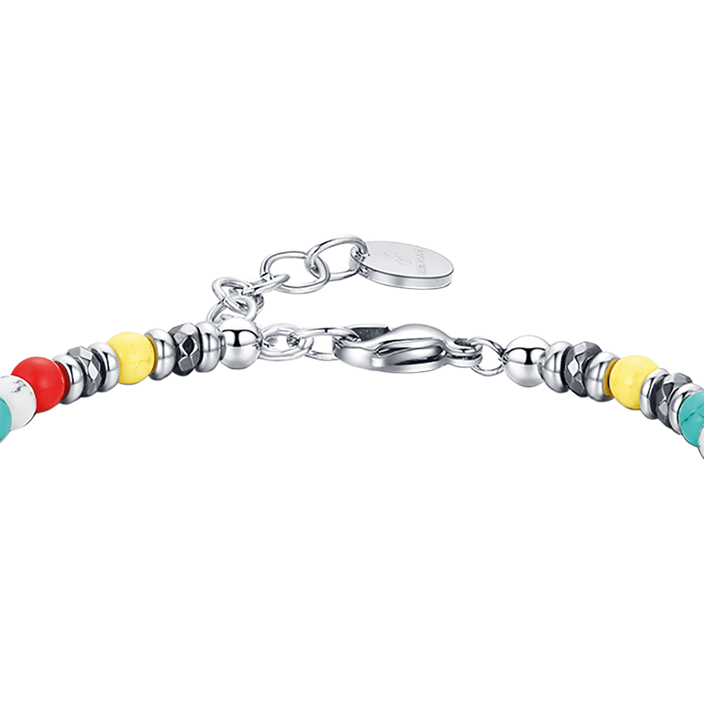 BRACELET EN ACIER AVEC PIERRES MULTICOLORES