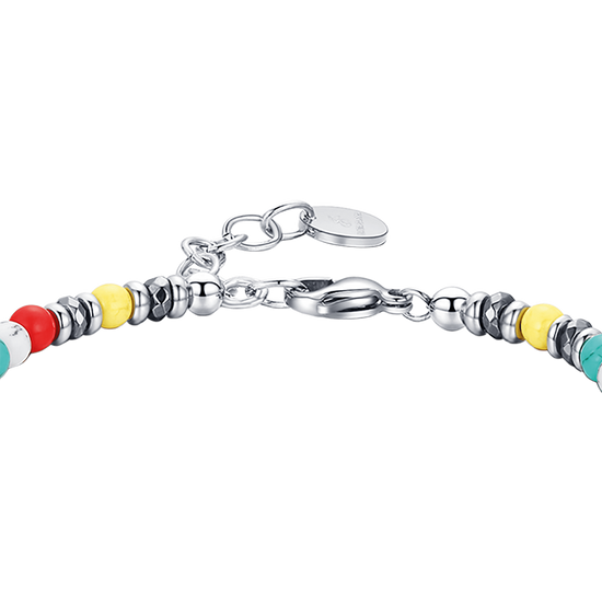 BRACELET EN ACIER AVEC PIERRES MULTICOLORES