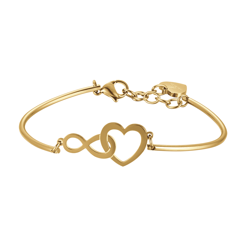 IP GOLD STEEL WOMEN'S BRACELET WITH HEART AND INFINITY