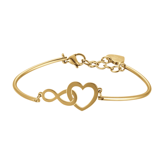 IP GOLD STEEL WOMEN'S BRACELET WITH HEART AND INFINITY