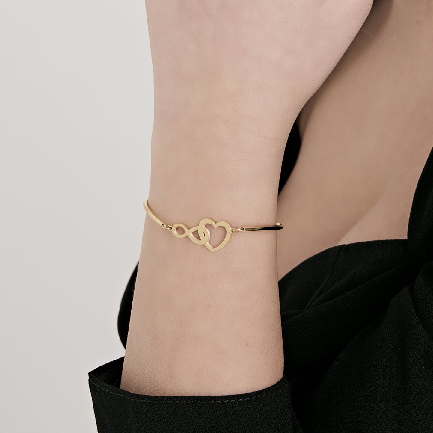 IP GOLD STEEL WOMEN'S BRACELET WITH HEART AND INFINITY