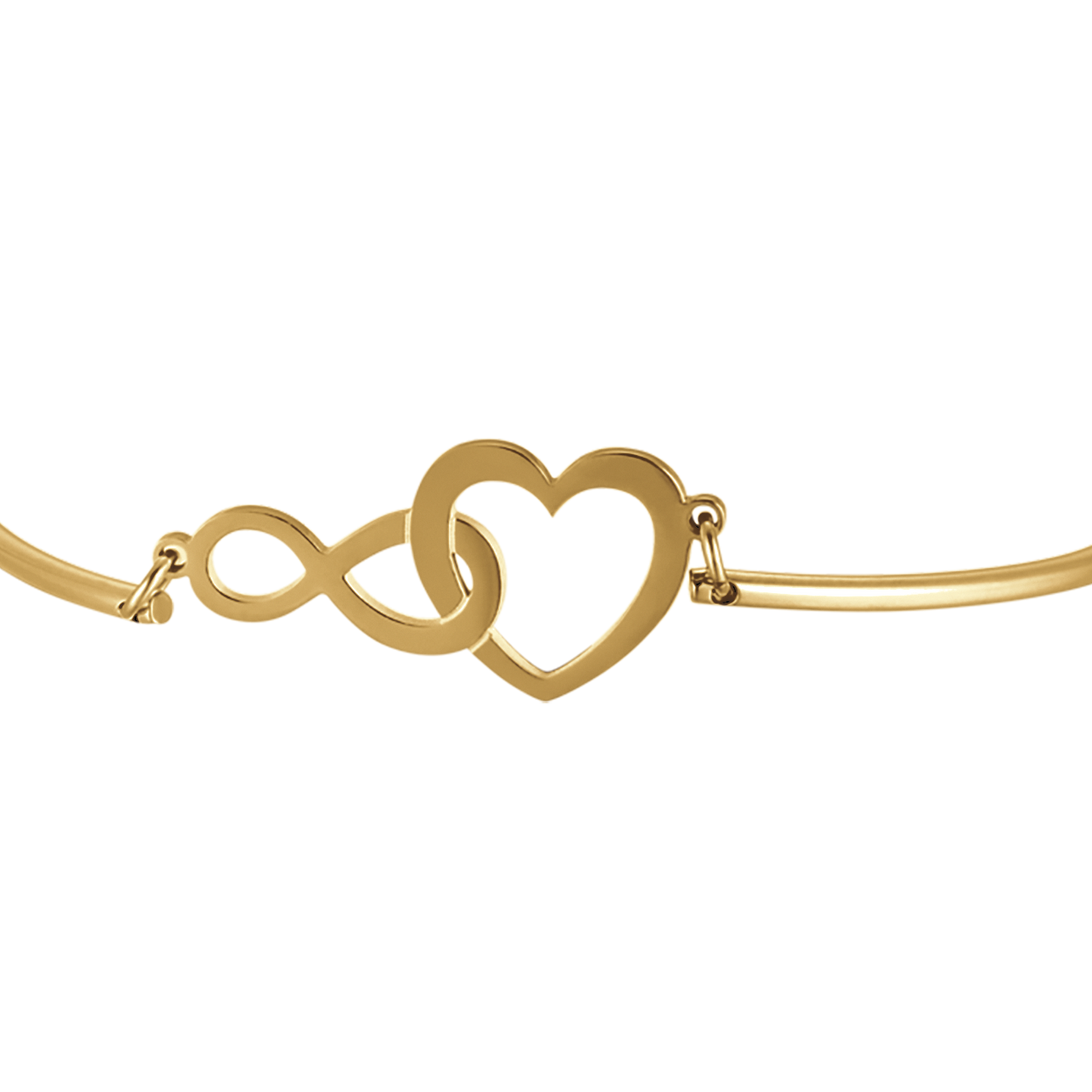 IP GOLD STEEL WOMEN'S BRACELET WITH HEART AND INFINITY