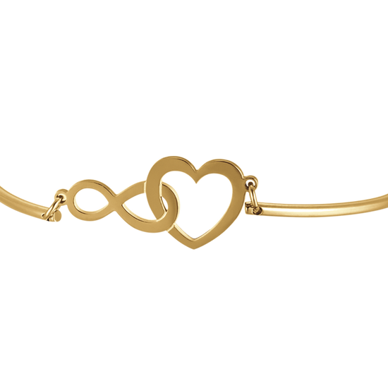 IP GOLD STEEL WOMEN'S BRACELET WITH HEART AND INFINITY