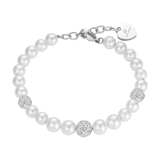 BRACELET DE PERLES POUR FEMMES AVEC CRISTAUX BLANCS