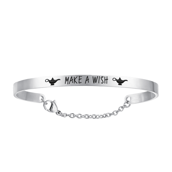 BRACELET EN ACIER AVEC UN SOUHAIT POUR FEMME