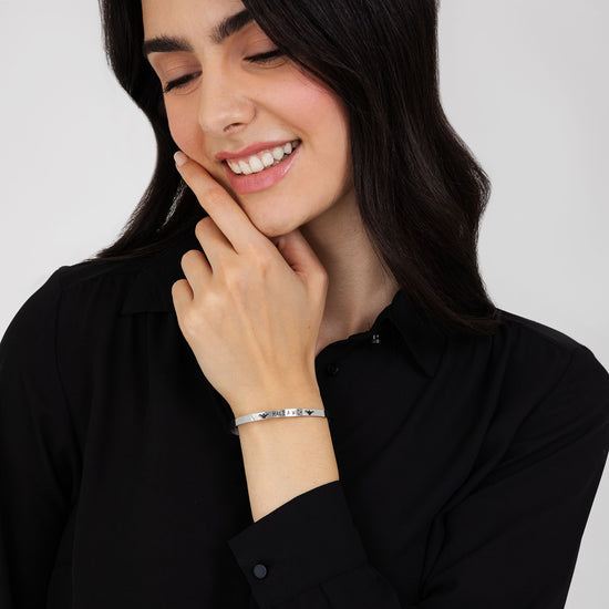 BRACELET EN ACIER AVEC UN SOUHAIT POUR FEMME