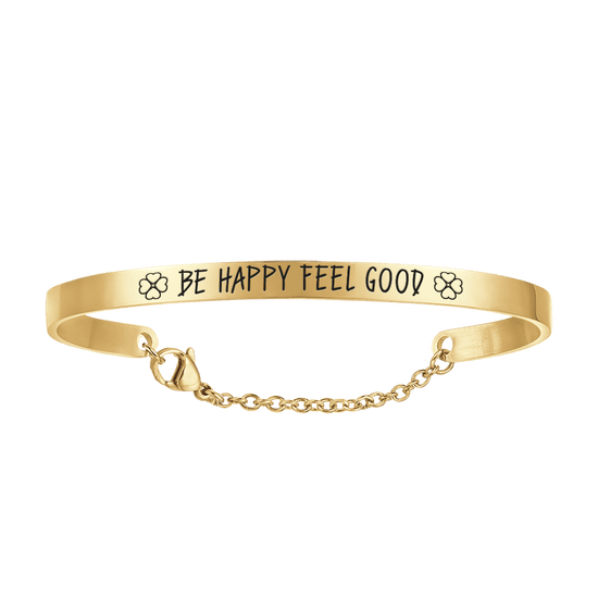 BE HAPPY FEEL GOOD BRACELET POUR FEMMES EN ACIER ET OR