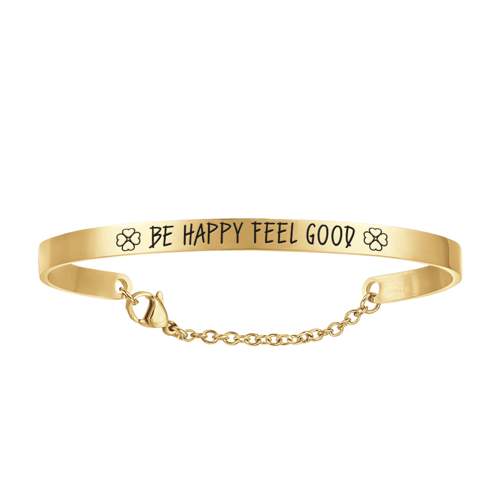 BE HAPPY FEEL GOOD BRACELET POUR FEMMES EN ACIER ET OR