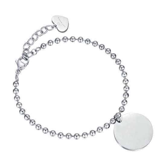 BRACELET PERSONNALISÉ EN ACIER POUR FEMMES AVEC PLAQUE