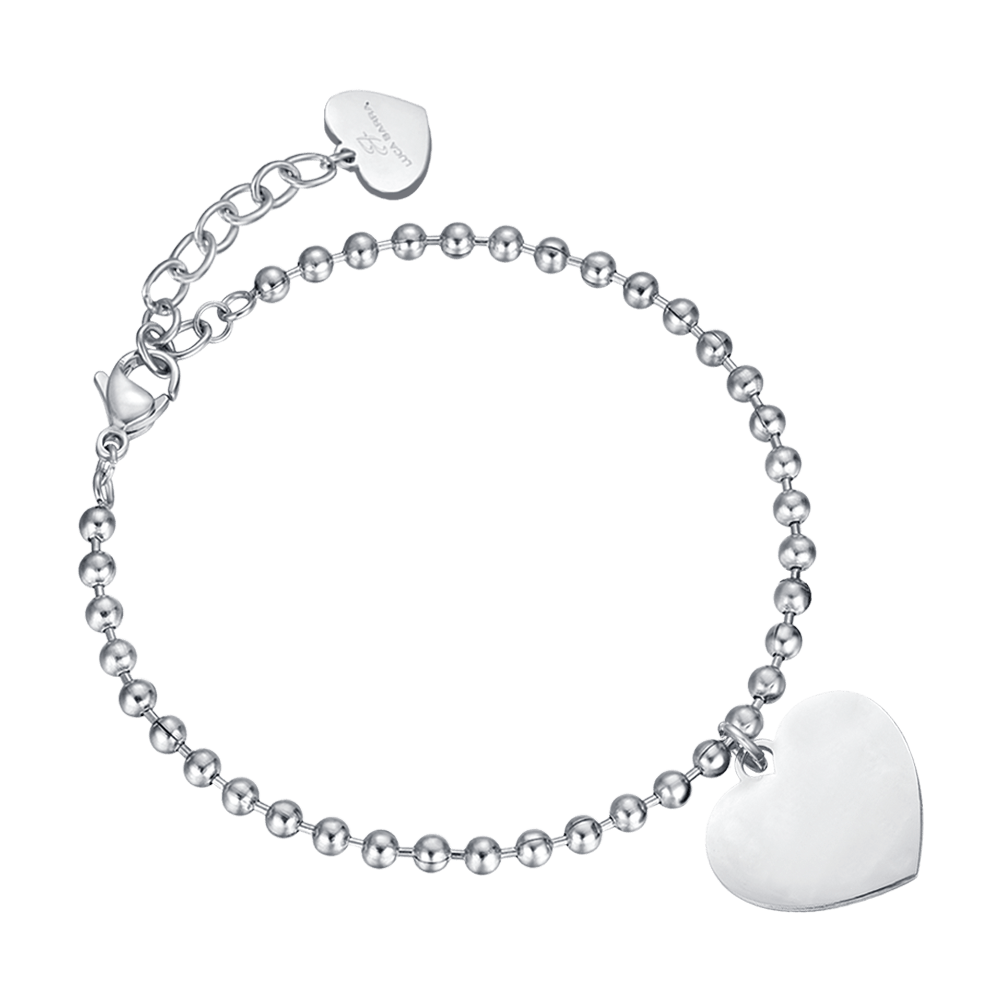 BRACELET PERSONNALISÉ POUR FEMME EN ACIER AVEC COEUR Luca Barra