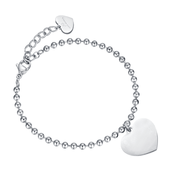 BRACELET PERSONNALISÉ POUR FEMME EN ACIER AVEC COEUR Luca Barra