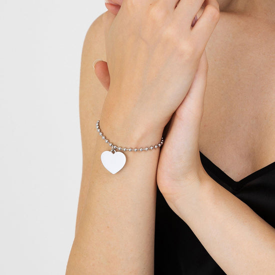 BRACELET PERSONNALISÉ POUR FEMME EN ACIER AVEC COEUR Luca Barra