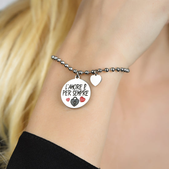 BRACELET EN ACIER POUR FEMMES LOVE IS FOREVER