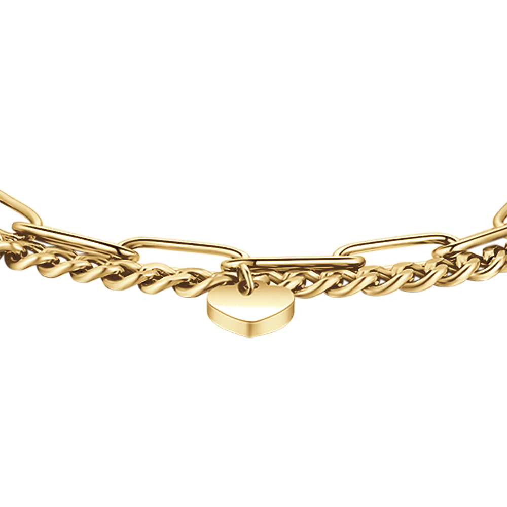 BRACELET POUR FEMME EN ACIER PLAQUÉ OR AVEC CŒURS ET ÉTOILES