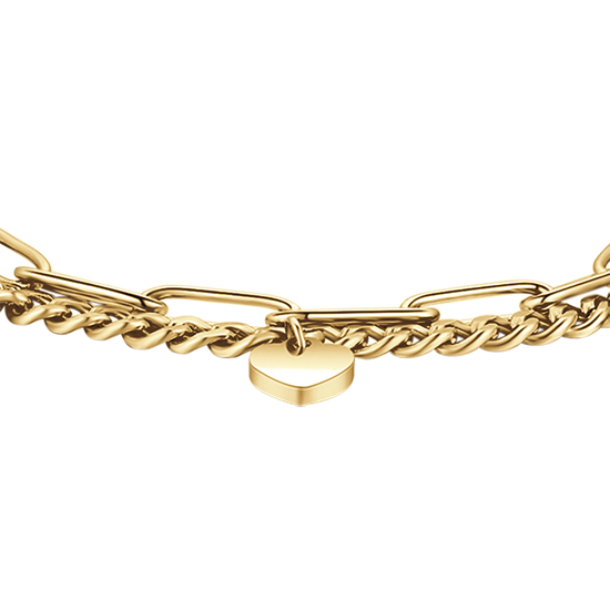 BRACELET POUR FEMME EN ACIER PLAQUÉ OR AVEC CŒURS ET ÉTOILES