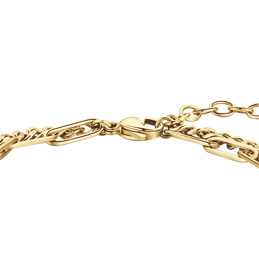 BRACELET POUR FEMME EN ACIER PLAQUÉ OR AVEC CŒURS ET ÉTOILES