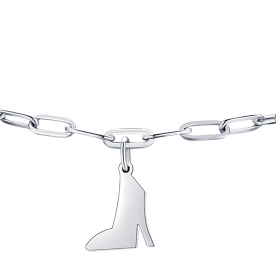 BRACELET EN ACIER POUR FEMME AVEC CŒUR, CHAUSSURE ET ÉTOILE